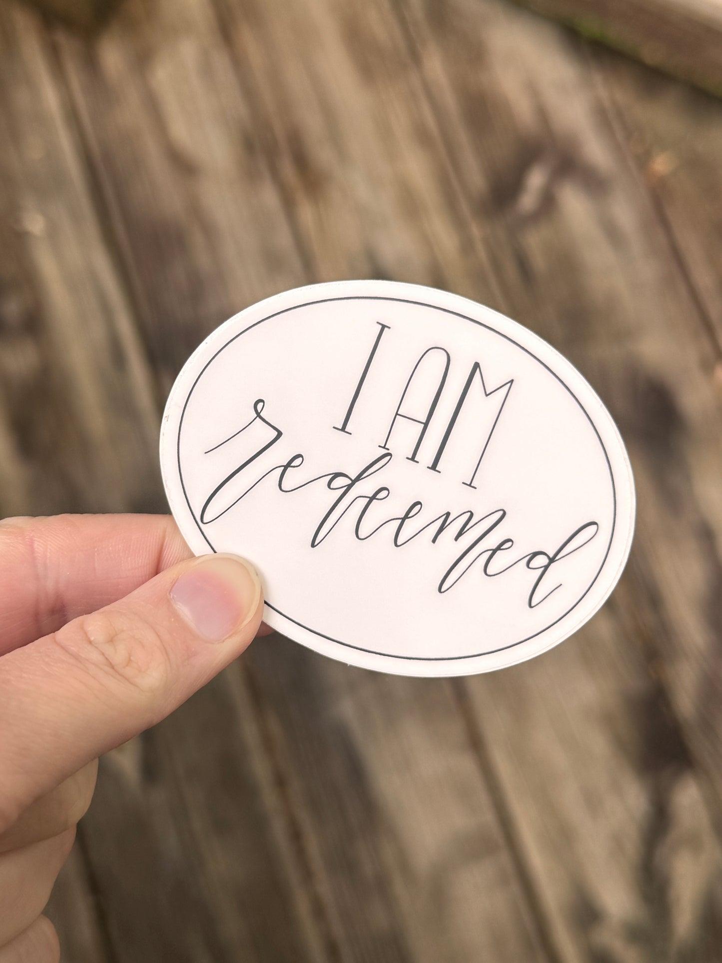 I Am Redeemed Sticker | Waterproof Weatherproof Dishwasher Safe